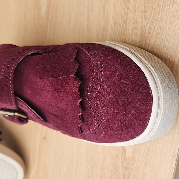 Frye  Gemma fringe Kiltie Bordeaux wine burgundy Sneakers Size 7 - Picture 12 of 15